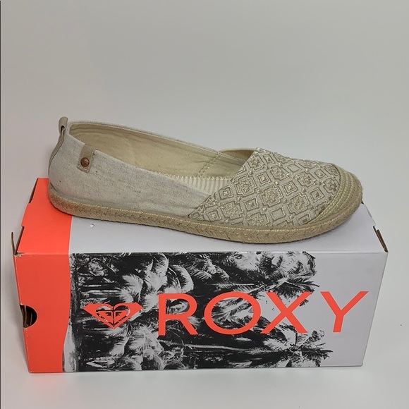 Roxy Shoes - Roxy Flora tan jute wrapped slip ons New In Box